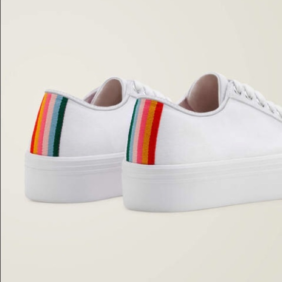 Boden Flatform Sneakers White Size 8 1/2 (40) - Picture 1 of 8